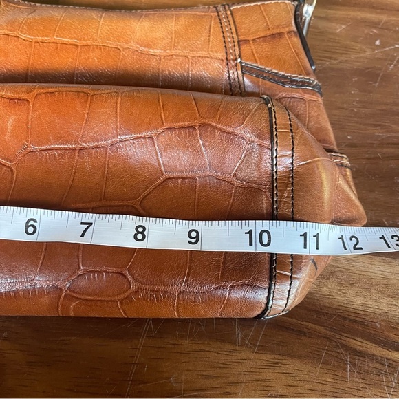 Fossil vintage shoulder bag faux crocodile embossed brown - Picture 10 of 14